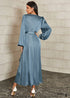 Satin Blue Maxi Dress